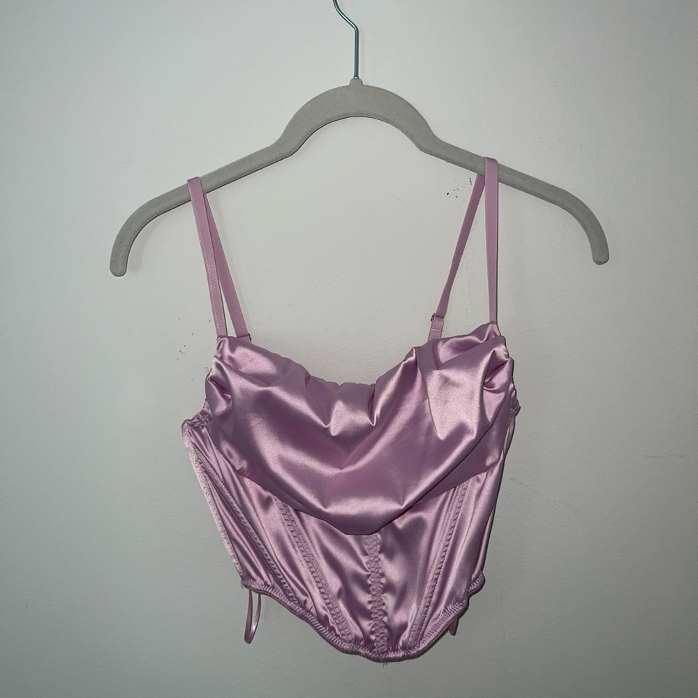 NEW urban outfitters pink silky corset top